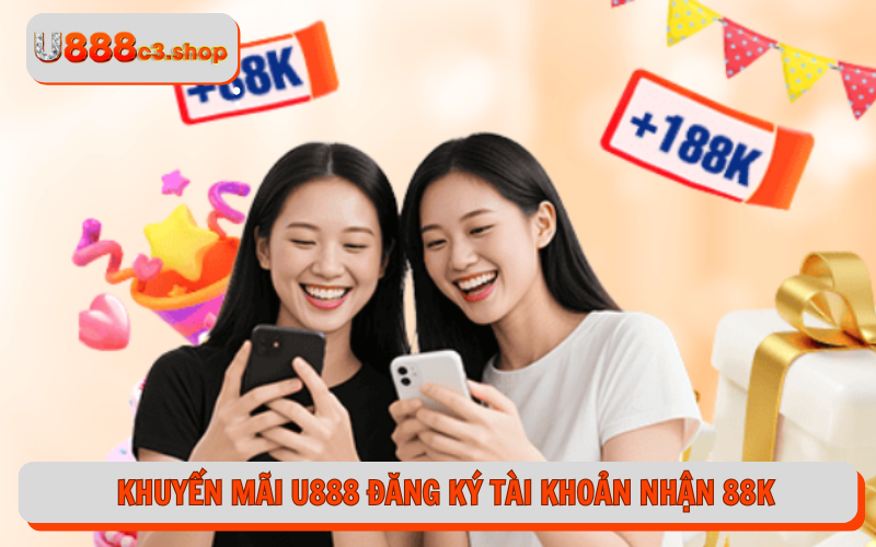 Khuyến mãi U888 đăng ký tài khoản nhận 88K