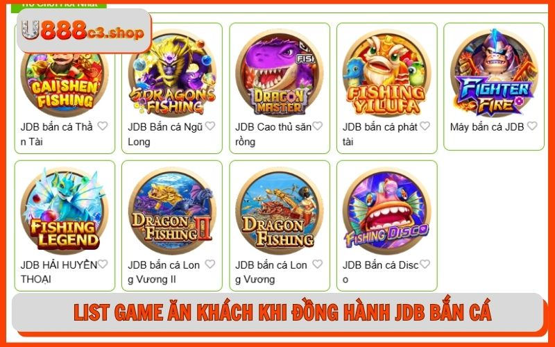 List game ăn khách khi đồng hành JDB bắn cá